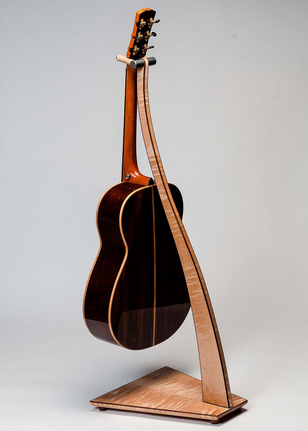 SM Guitar Stand in Curly Maple w/ Ebony Binding