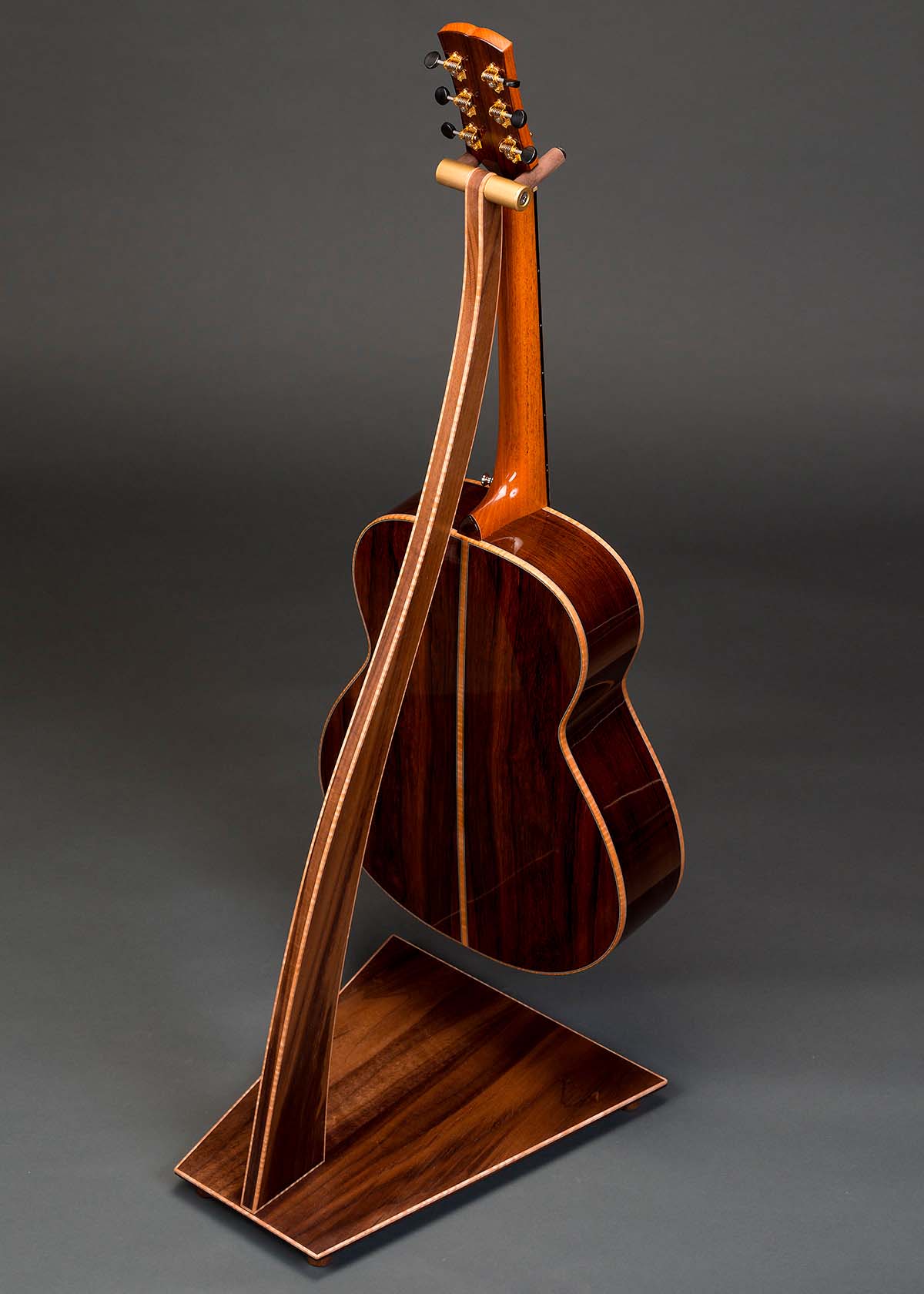SM Guitar Stand in Walnut w/ Maple Binding