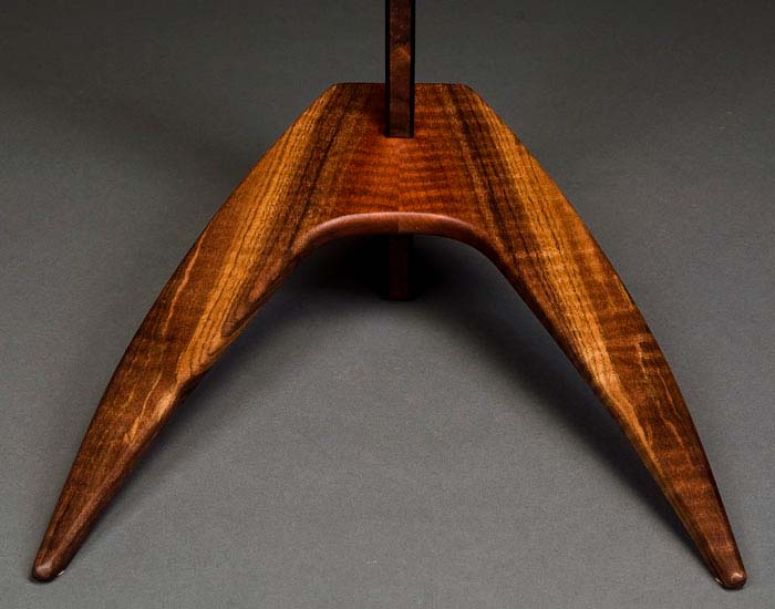Bookmatched WM Guitar Stand base in claro walnut.