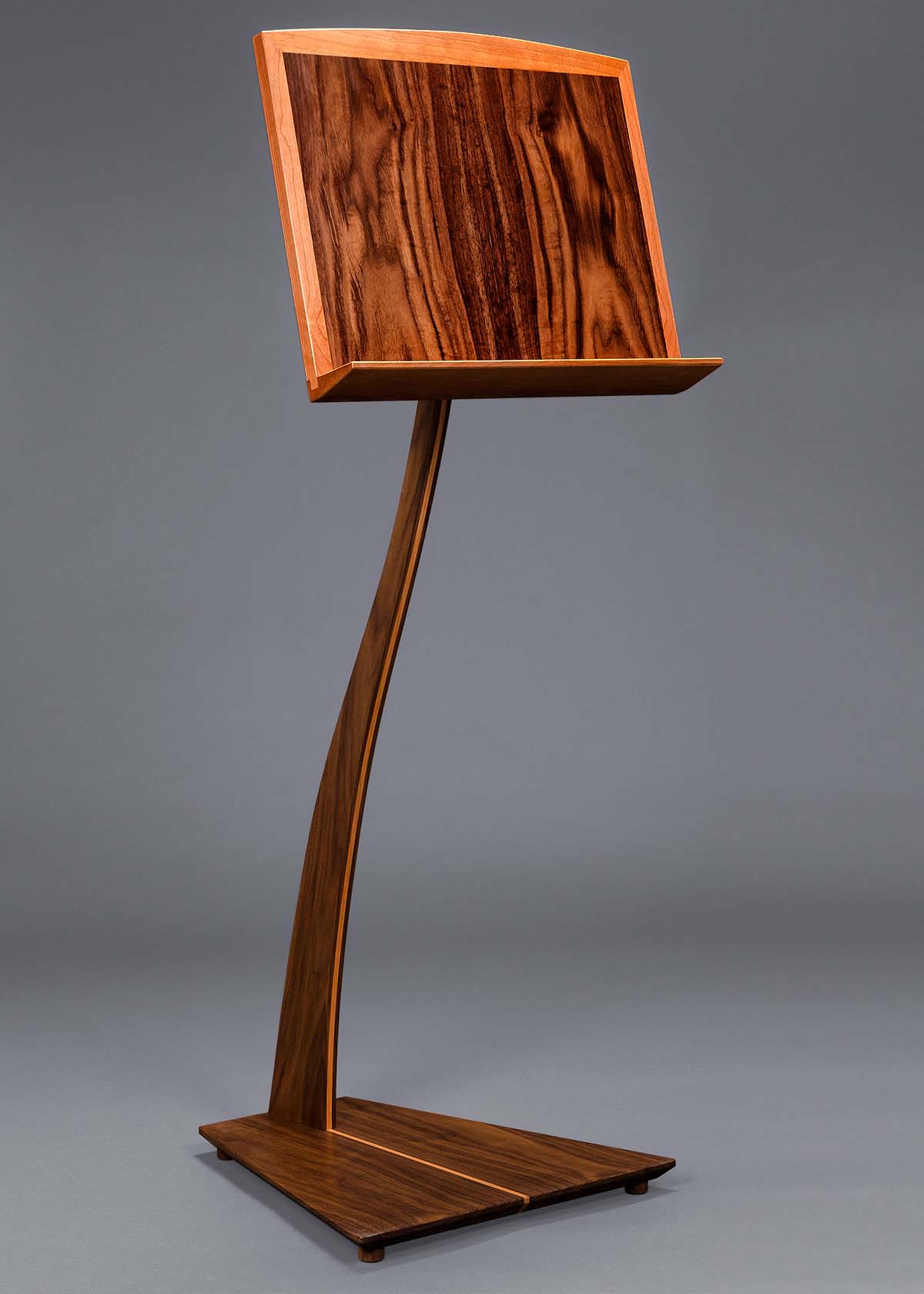 SM Music Stand - Walnut with Cherry Inlay