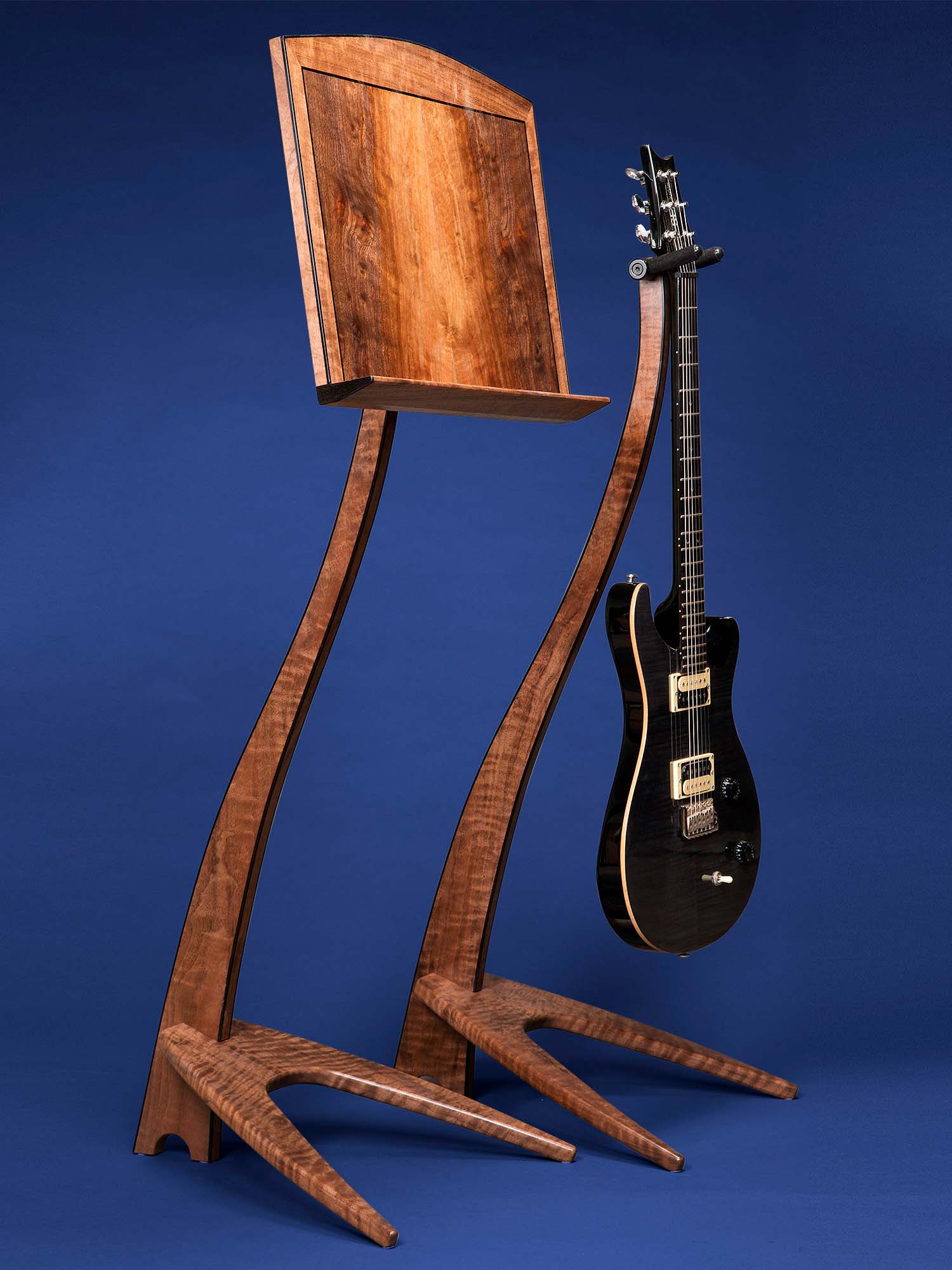 WM Claro Walnut Guitar Stand and Music Stand